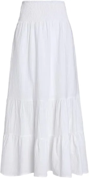 ERFMFKL Summer Women's Short Lining Ruffle Beach Skirt Loose Tight Waist Long Skirt