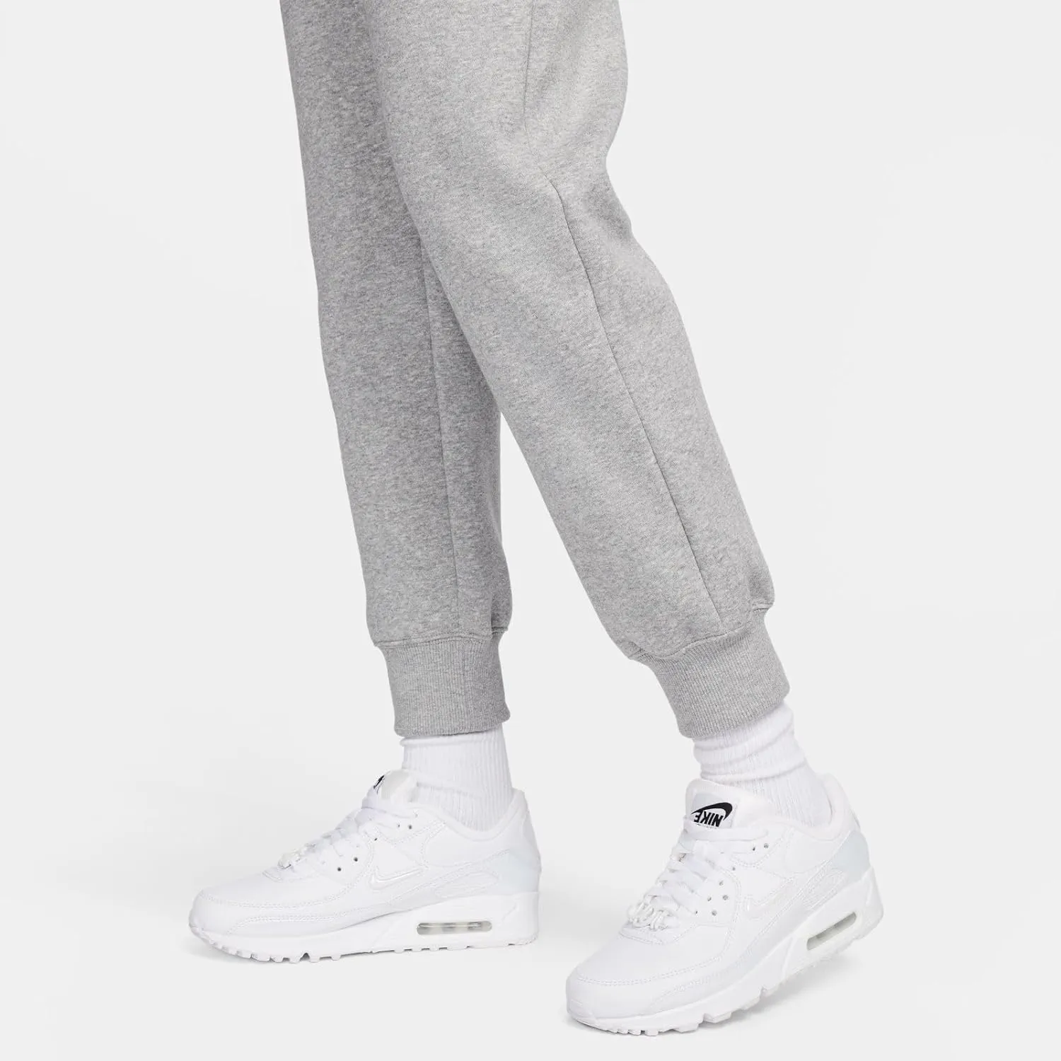 Nike Sportswear Phoenix Fleece Women's Mid-Rise Sweatpants (FZ7626-063, Dark Grey Heather/Sail)