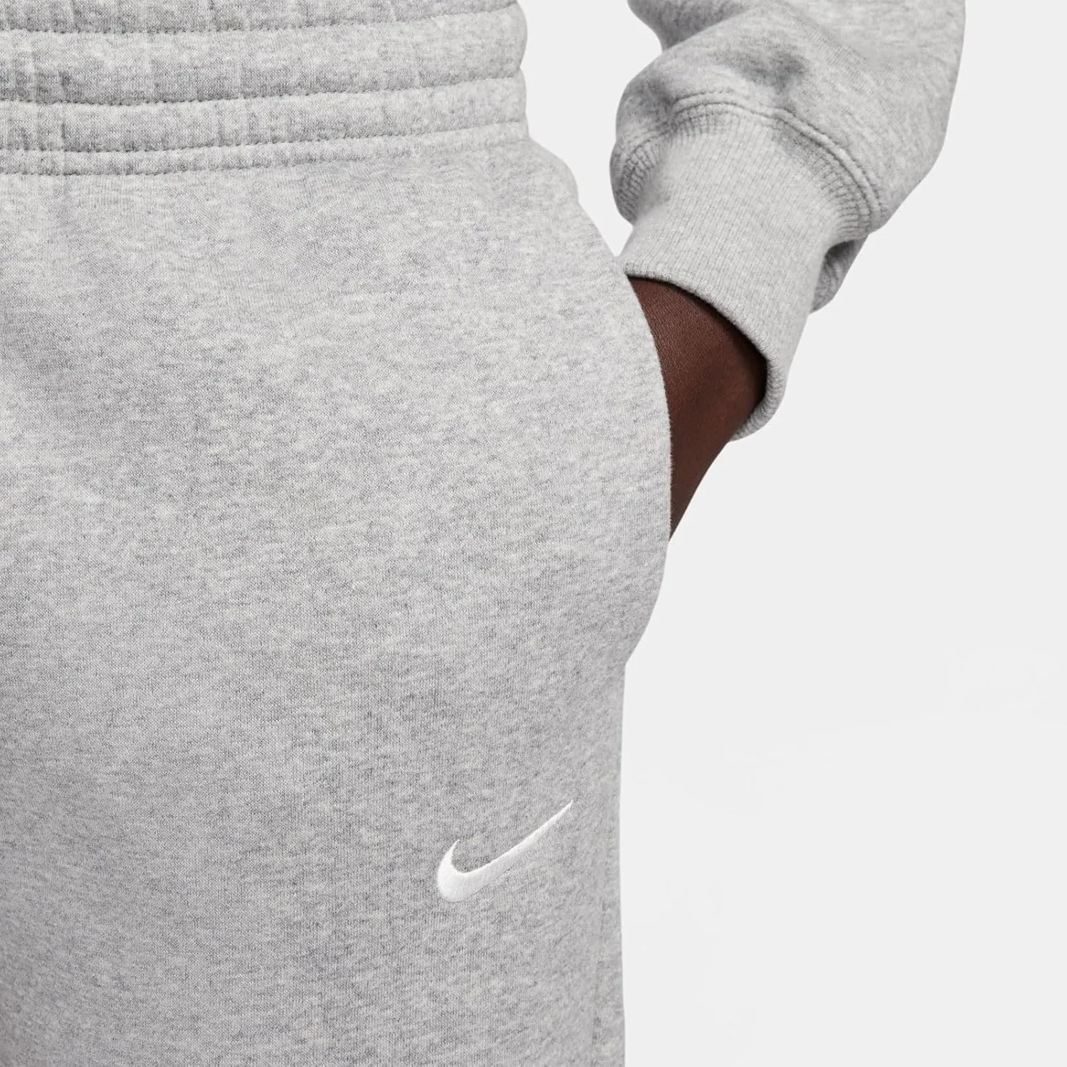 Nike Sportswear Phoenix Fleece Women's Mid-Rise Sweatpants (FZ7626-063, Dark Grey Heather/Sail)