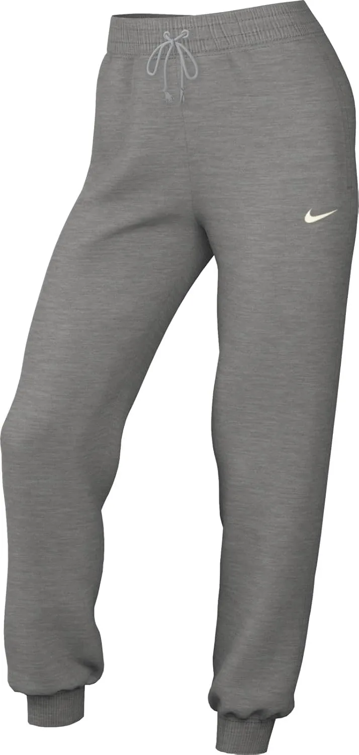 Nike Sportswear Phoenix Fleece Women's Mid-Rise Sweatpants (FZ7626-063, Dark Grey Heather/Sail)
