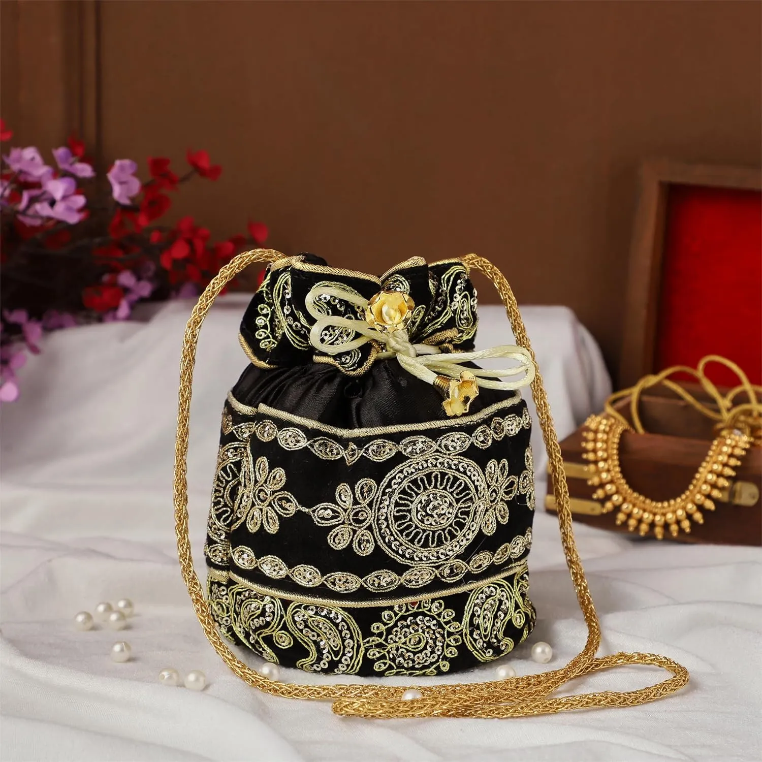 Purpledip Potli Bags Drawstring Purse (Potli01$)