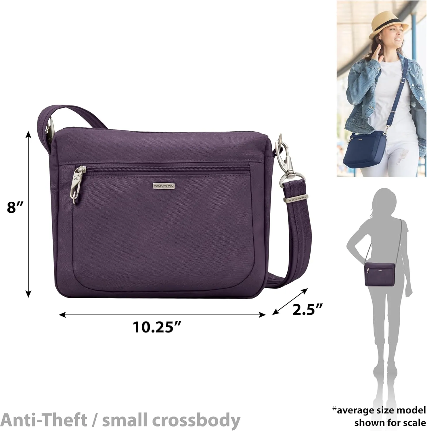 Travelon Anti-Theft Classic Small East/West Crossbody