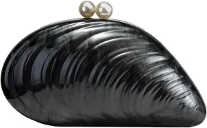 Trendy Marble Clutch Evening Purse for Women Premium Acrylic Material Handbag for Wedding Party Prom Shell Shaped Bag