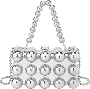 YYW Acrylic Clutch Purse for Women Evening Crossbody Shoulder Beaded Bag for Wedding Party